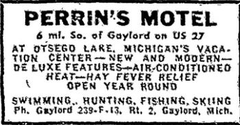 Birch Hill Motel (White Birch Motel, Perrins Motel) - Aug 1950 Ad For Perrins